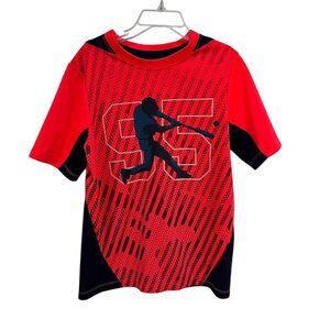 OshKosh B'gosh Boys' Graphic Tee Red‎ Navy Size 7X Sports Theme